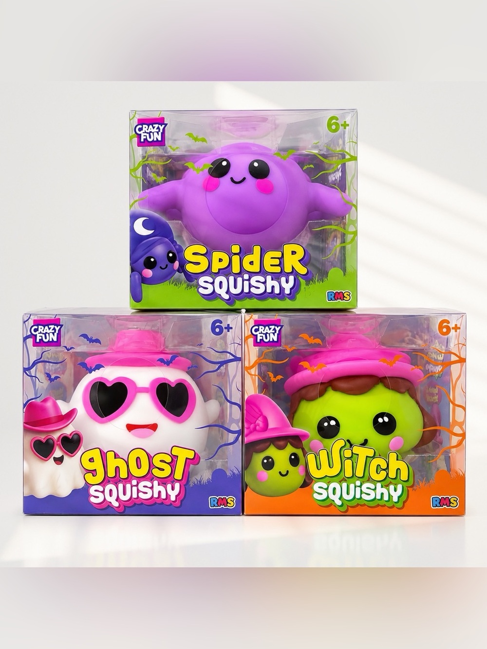 NEW Viral RMS Halloween Squishy Set of 3 Spider 🕷️ Ghost 👻 Witch 🧙🏻‍♀️ Rare